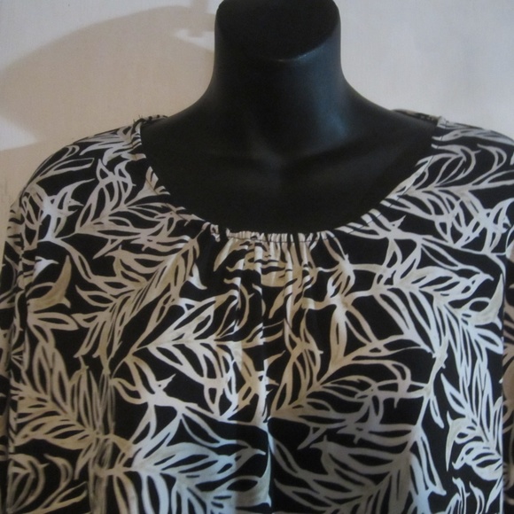 Liz Claiborne Abstract Leaves Career Top - XXL - Picture 2 of 5